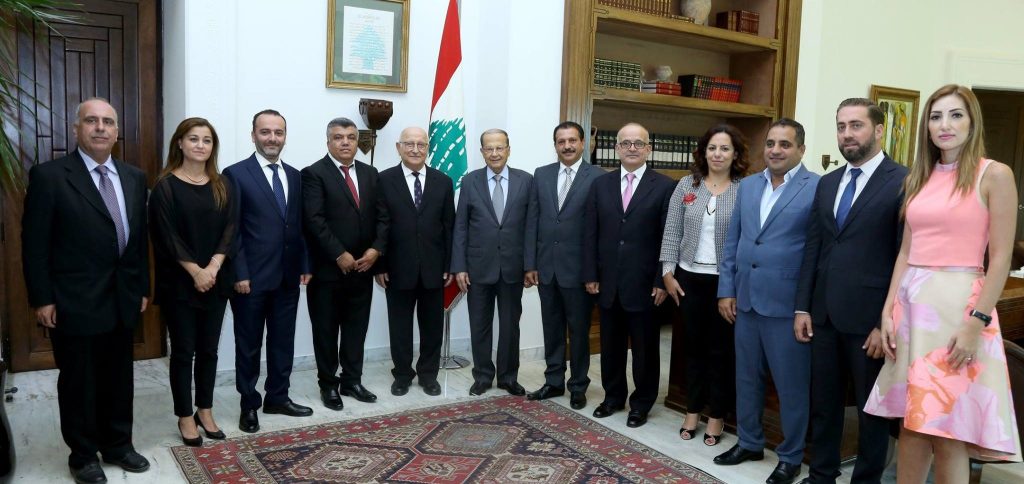 The President of the Republic, General Michel Aoun, received a delegation from the Chemical Syndicate in Lebanon